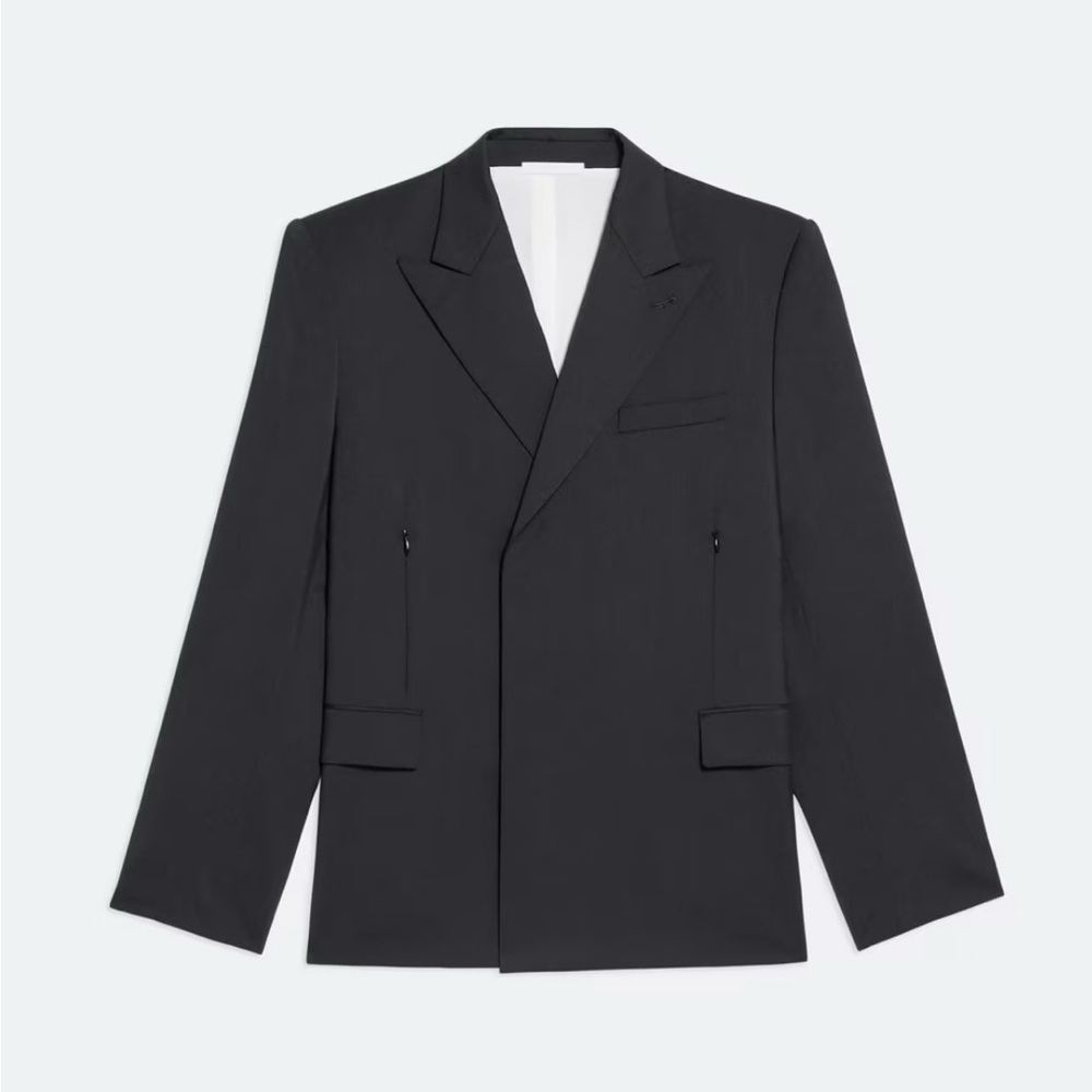 NWT. Helmut Lang Unisex  100% Virgin Wool Car Blazer, Black, Size S